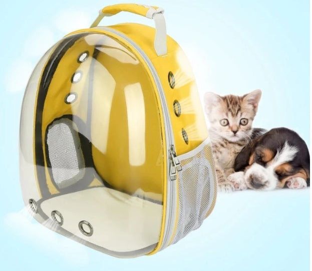 Transparent Pet Travel Bag with Bubble Window – Breathable Cat & Small Dog Shoulder Carrier
