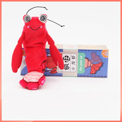 Interactive Moving Shrimp/Lobster Cat Toy – Automatic Start/Stop Motion, Battery-Powered Plush