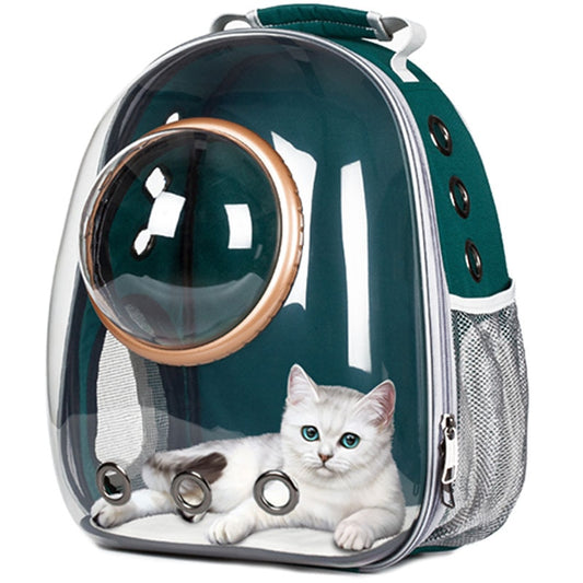 Transparent Pet Travel Bag with Bubble Window – Breathable Cat & Small Dog Shoulder Carrier