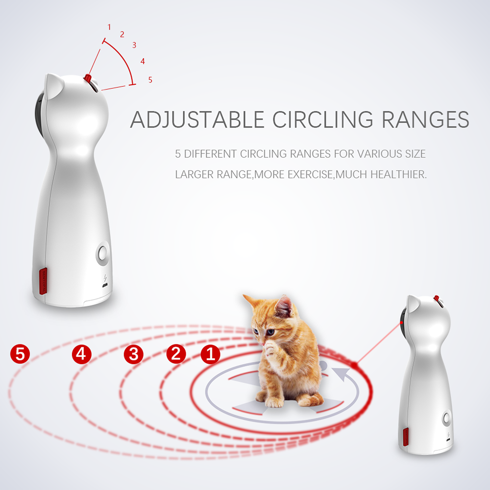 Automatic Interactive Cat Laser Toy – Smart Motion-Activated LED Exercise Toy for Indoor Cats (USB Rechargeable)