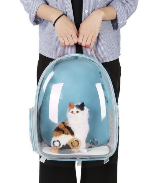 Transparent Pet Travel Bag with Bubble Window – Breathable Cat & Small Dog Shoulder Carrier