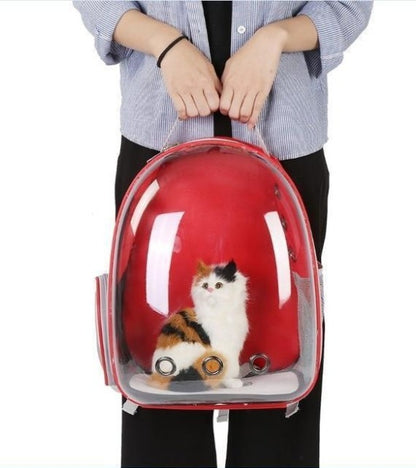 Transparent Pet Travel Bag with Bubble Window – Breathable Cat & Small Dog Shoulder Carrier