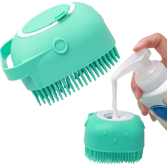 2-in-1 Pet Shampoo Brush – Soft Silicone Grooming Scrubber for Bathing Cats & Dogs