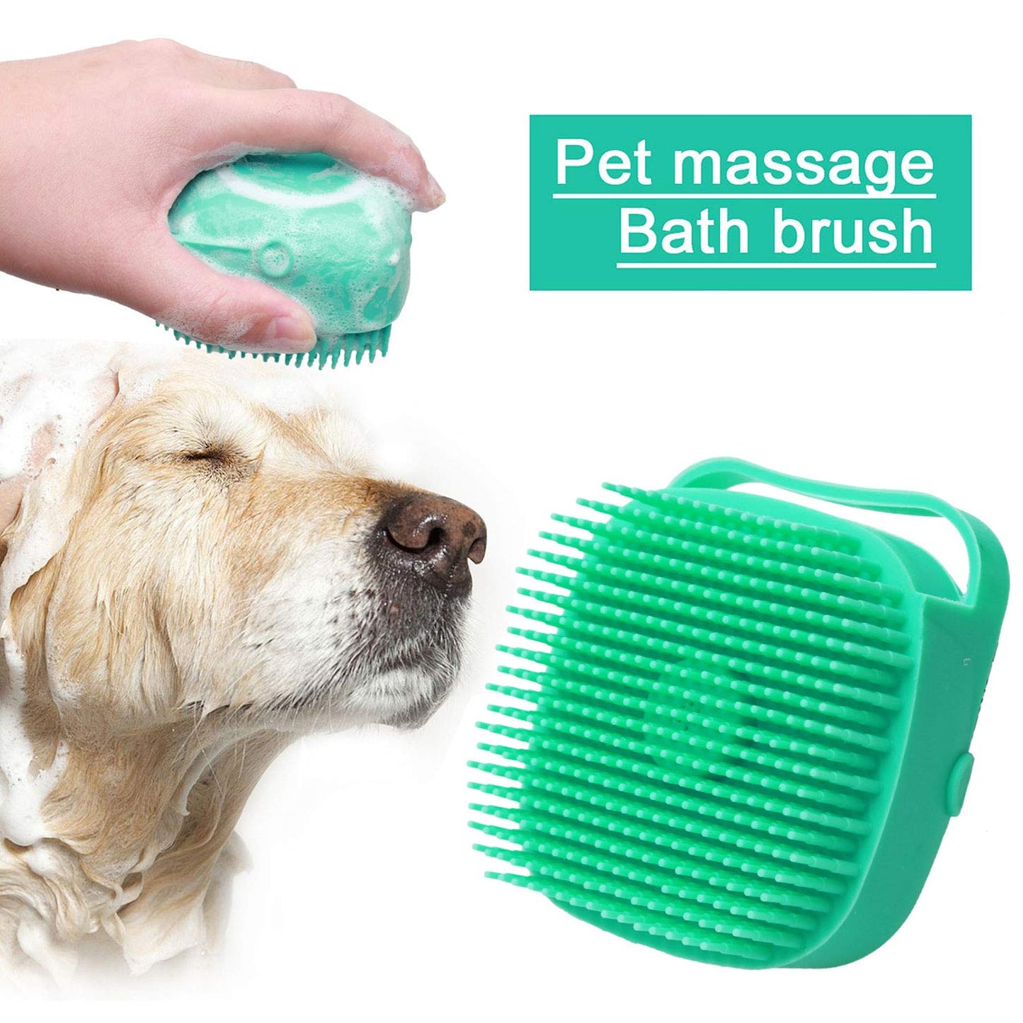 2-in-1 Pet Shampoo Brush – Soft Silicone Grooming Scrubber for Bathing Cats & Dogs