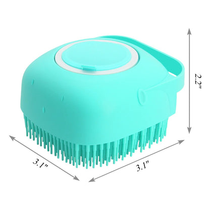2-in-1 Pet Shampoo Brush – Soft Silicone Grooming Scrubber for Bathing Cats & Dogs