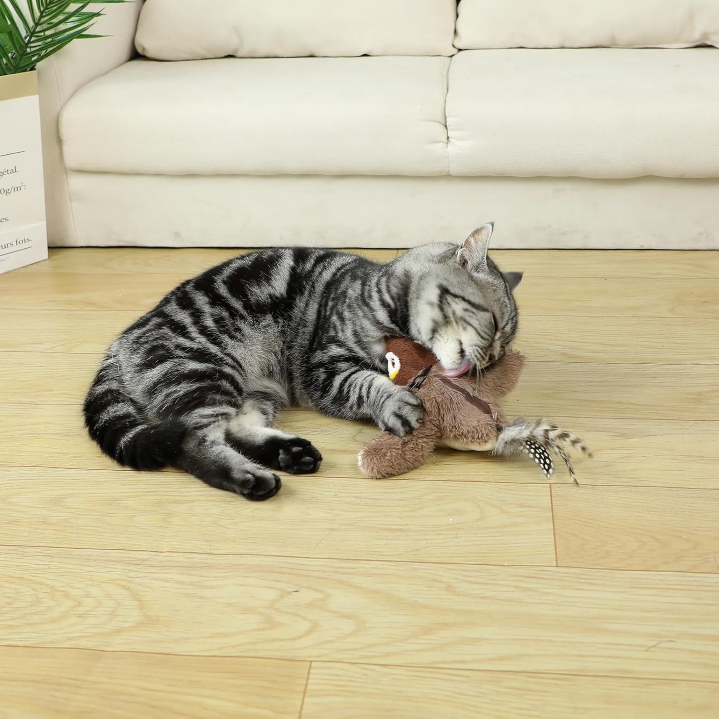 Interactive Flapping Bird Cat Toy – USB Rechargeable Chirping Catnip Plush Toy for Indoor Cats & Kittens