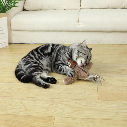 Interactive Flapping Bird Cat Toy – USB Rechargeable Chirping Catnip Plush Toy for Indoor Cats & Kittens