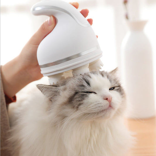 Electric Pet Head & Body Massager – Multifunctional Relaxing Massage Device for Cats & Small Dogs