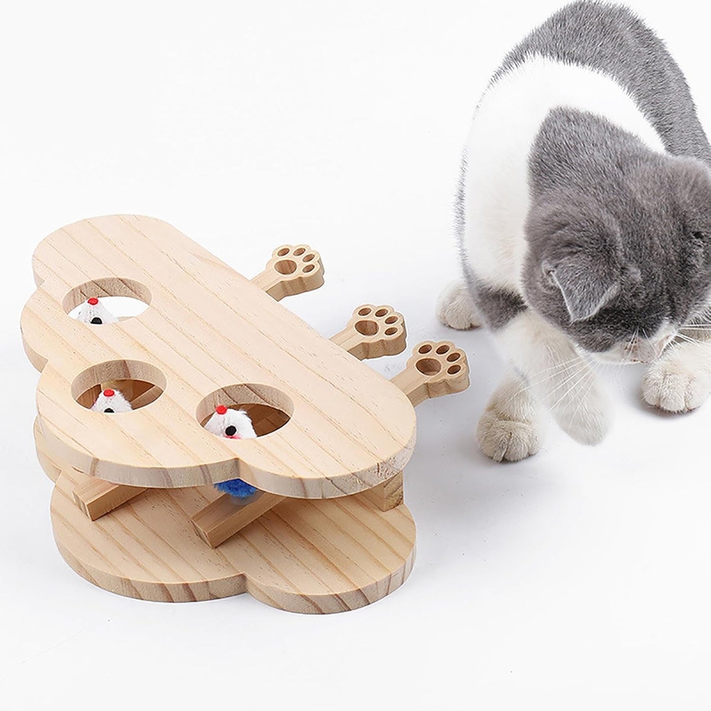 Interactive Cat Scratcher Toy – Pop-Up Whack-A-Mole Cardboard Scratch Board for Indoor Cats