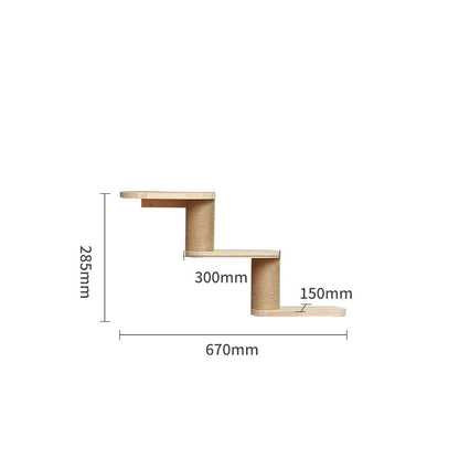 Wall-Mounted Cat Climbing Frame – Solid Wood Floating Cat Shelves & Ladder for Indoor Cats
