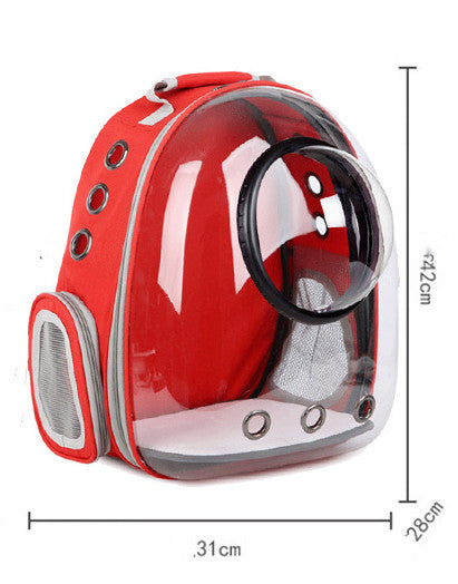 Transparent Pet Travel Bag with Bubble Window – Breathable Cat & Small Dog Shoulder Carrier