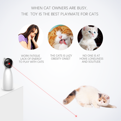 Automatic Interactive Cat Laser Toy – Smart Motion-Activated LED Exercise Toy for Indoor Cats (USB Rechargeable)
