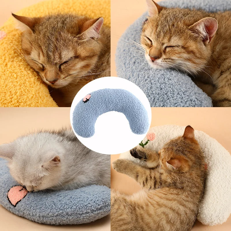 Cozy Pet Neck Pillow — U-Shaped Sleep Support for Cats & Small Dogs