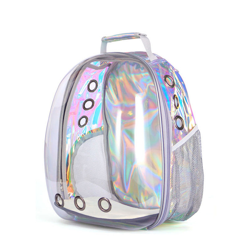 Transparent Pet Travel Bag with Bubble Window – Breathable Cat & Small Dog Shoulder Carrier
