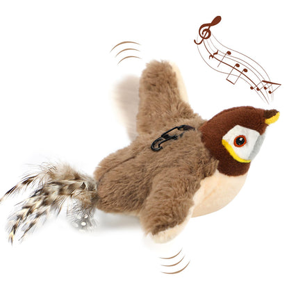 Interactive Flapping Bird Cat Toy – USB Rechargeable Chirping Catnip Plush Toy for Indoor Cats & Kittens