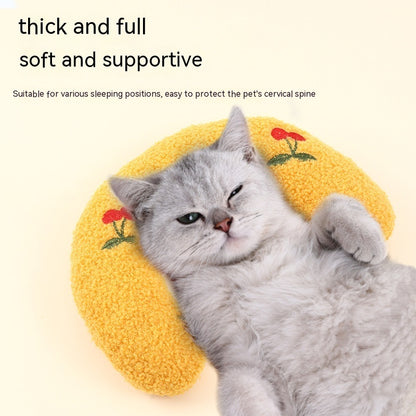 Cozy Pet Neck Pillow — U-Shaped Sleep Support for Cats & Small Dogs