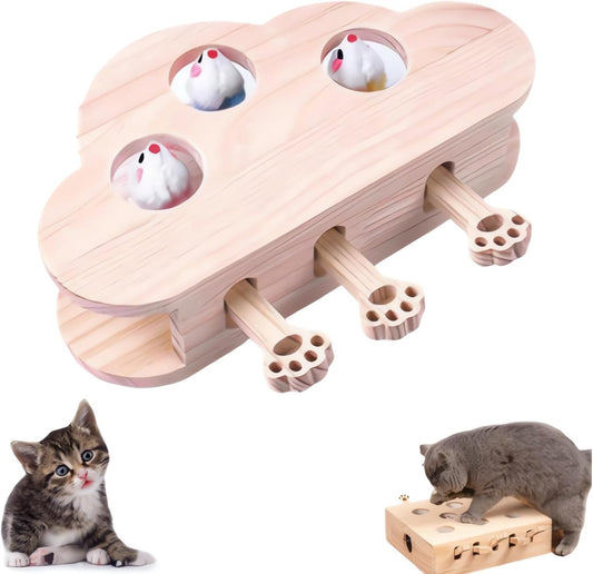 Interactive Cat Scratcher Toy – Pop-Up Whack-A-Mole Cardboard Scratch Board for Indoor Cats