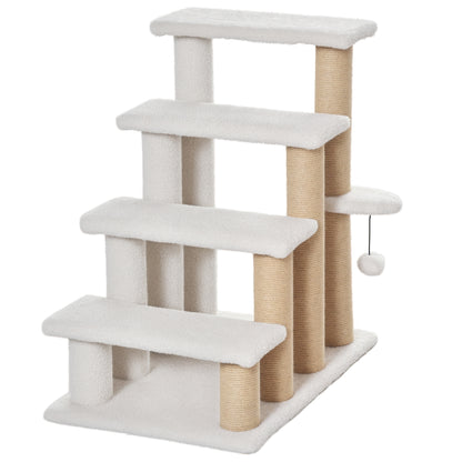 Interactive Cat Stairs with Sisal Scratching Posts – Multi-Level Climbing Steps for Indoor Cats