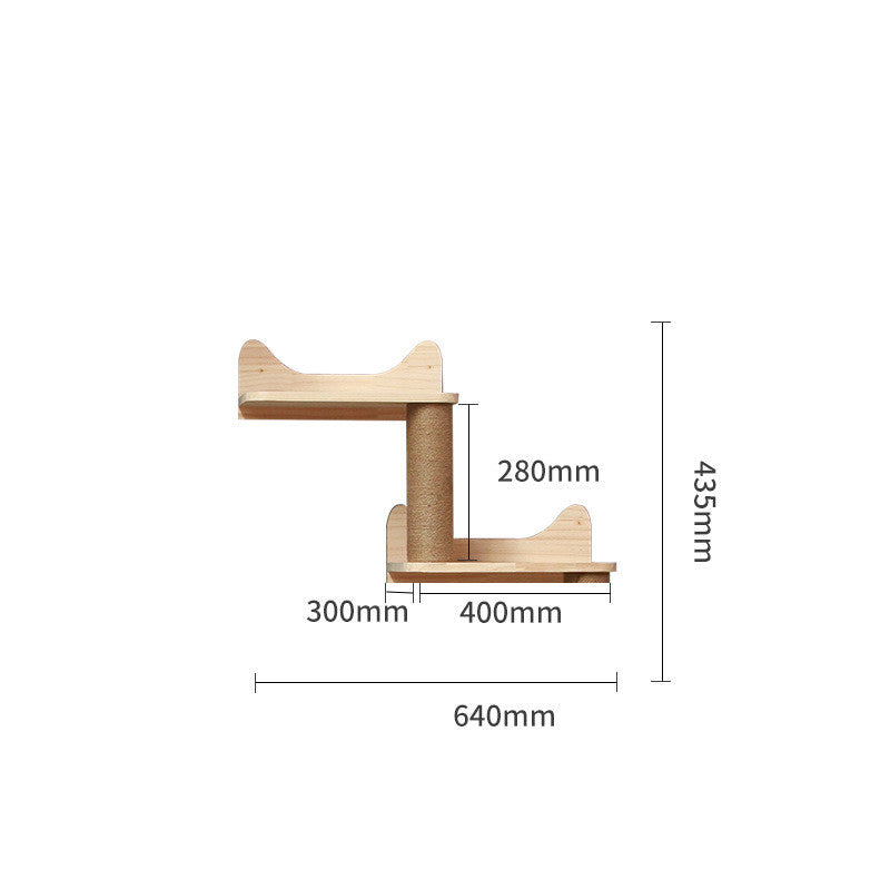 Wall-Mounted Cat Climbing Frame – Solid Wood Floating Cat Shelves & Ladder for Indoor Cats