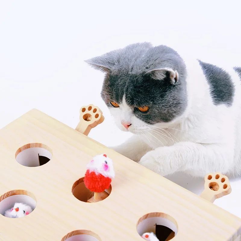 Interactive Cat Scratcher Toy – Pop-Up Whack-A-Mole Cardboard Scratch Board for Indoor Cats