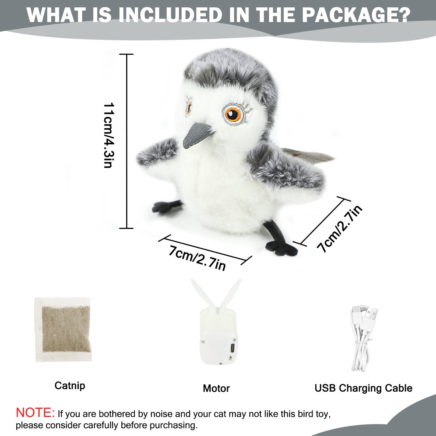 Realistic Flapping Bird Cat Toy – Motion Activated Chirping Catnip Plush Toy (USB Rechargeable) for Indoor Cats & Kittens