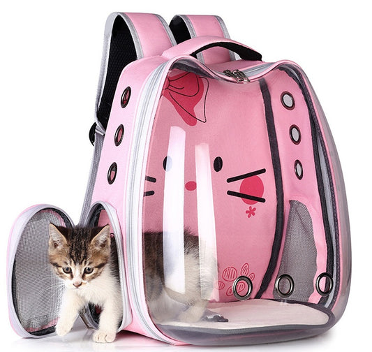 Transparent Pet Backpack Carrier – Breathable Cat & Small Dog Travel Backpack