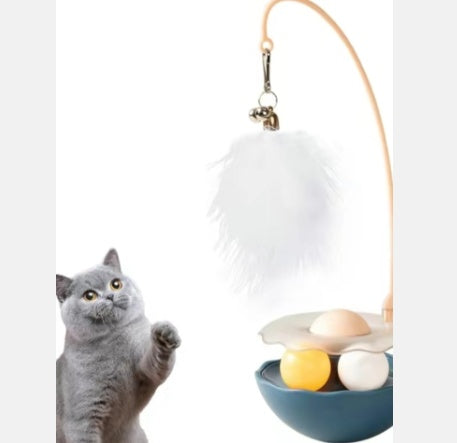 Interactive Duck Cat Toy – Motion Tumbler Catnip Teaser with Feather Wand for Indoor Cats & Kittens