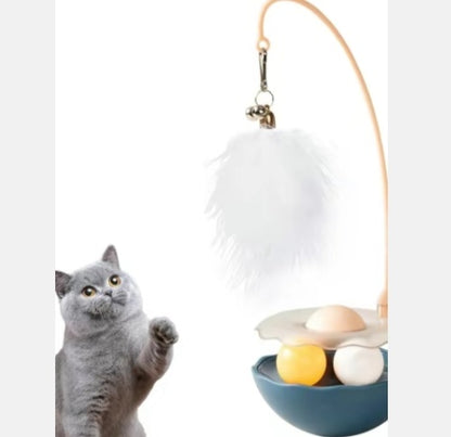 Interactive Duck Cat Toy – Motion Tumbler Catnip Teaser with Feather Wand for Indoor Cats & Kittens