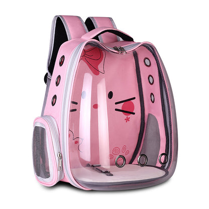 Transparent Pet Backpack Carrier – Breathable Cat & Small Dog Travel Backpack