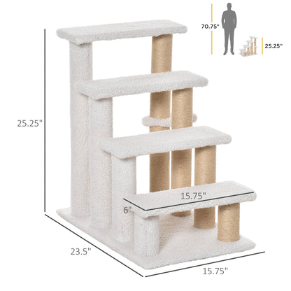 Interactive Cat Stairs with Sisal Scratching Posts – Multi-Level Climbing Steps for Indoor Cats