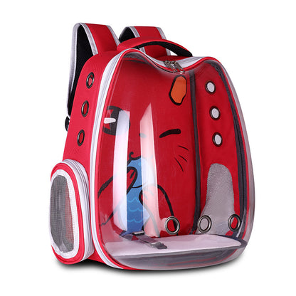 Transparent Pet Backpack Carrier – Breathable Cat & Small Dog Travel Backpack