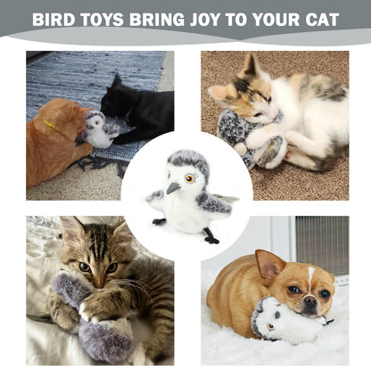 Realistic Flapping Bird Cat Toy – Motion Activated Chirping Catnip Plush Toy (USB Rechargeable) for Indoor Cats & Kittens