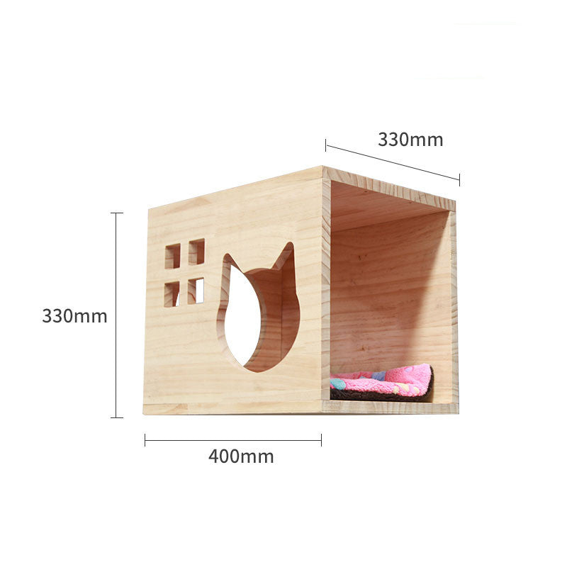 Wall-Mounted Cat Climbing Frame – Solid Wood Floating Cat Shelves & Ladder for Indoor Cats